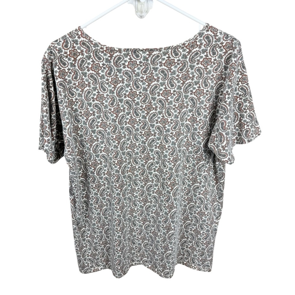 Vintage Abercrombie 1990s Floral Paisley Short Sleeve Tee Size Large Boxy - Picture 2 of 8